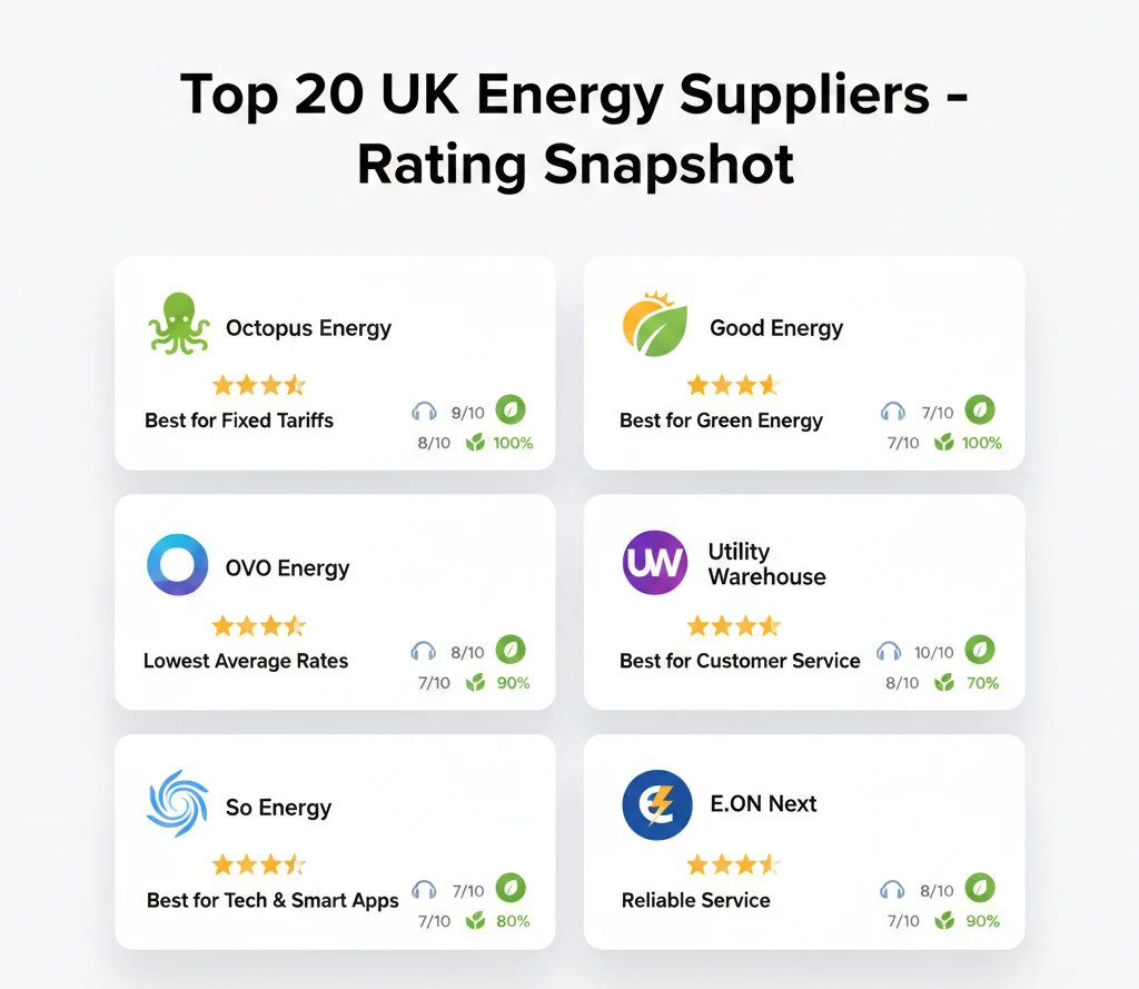 UK energy suppliers list