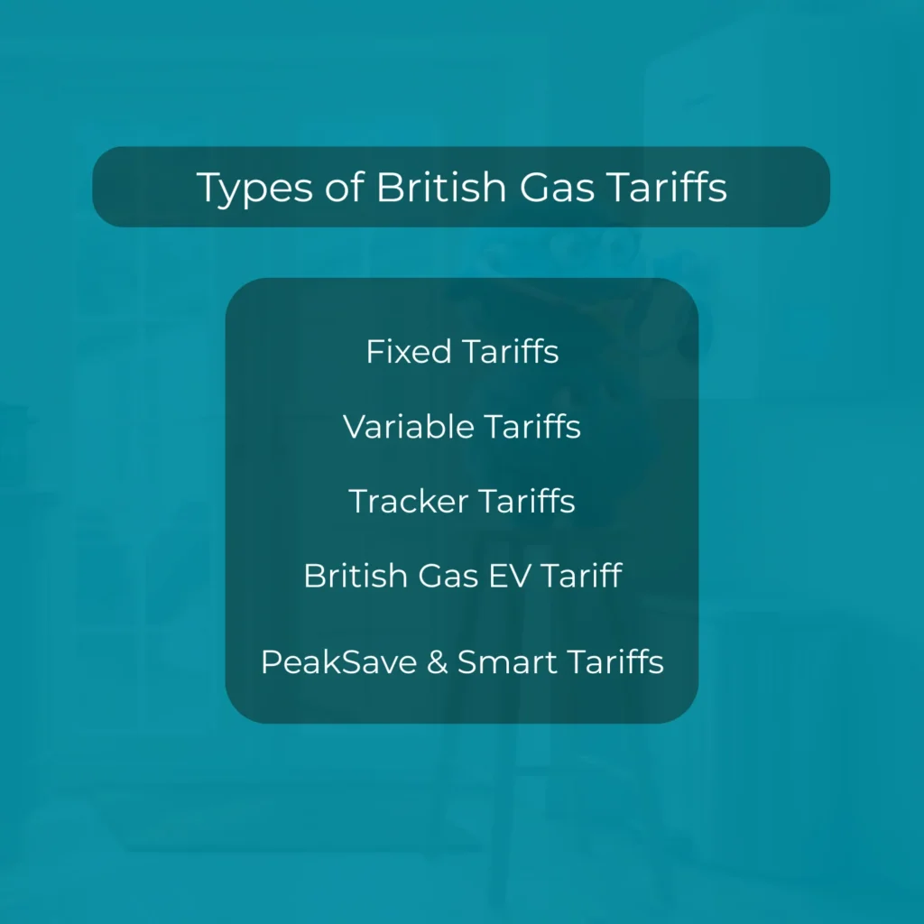Type of British gas tariffs