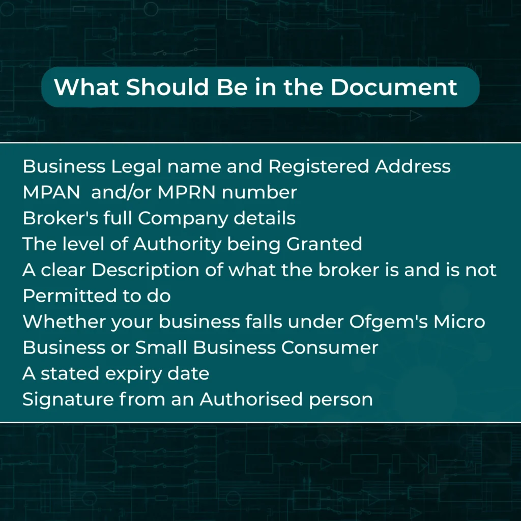 What Should Be in the Document (LOA)